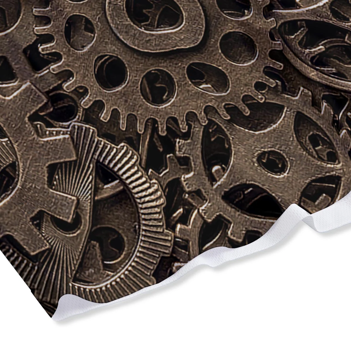 Steampunk Brass Gears And Cogs Print Mesh Shorts - Image 4