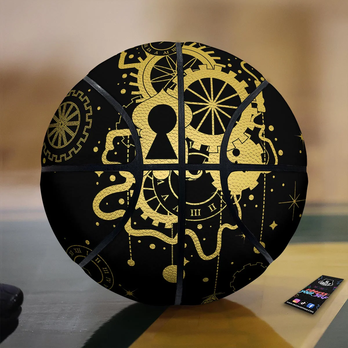 Steampunk Gears Metal Print Basketball