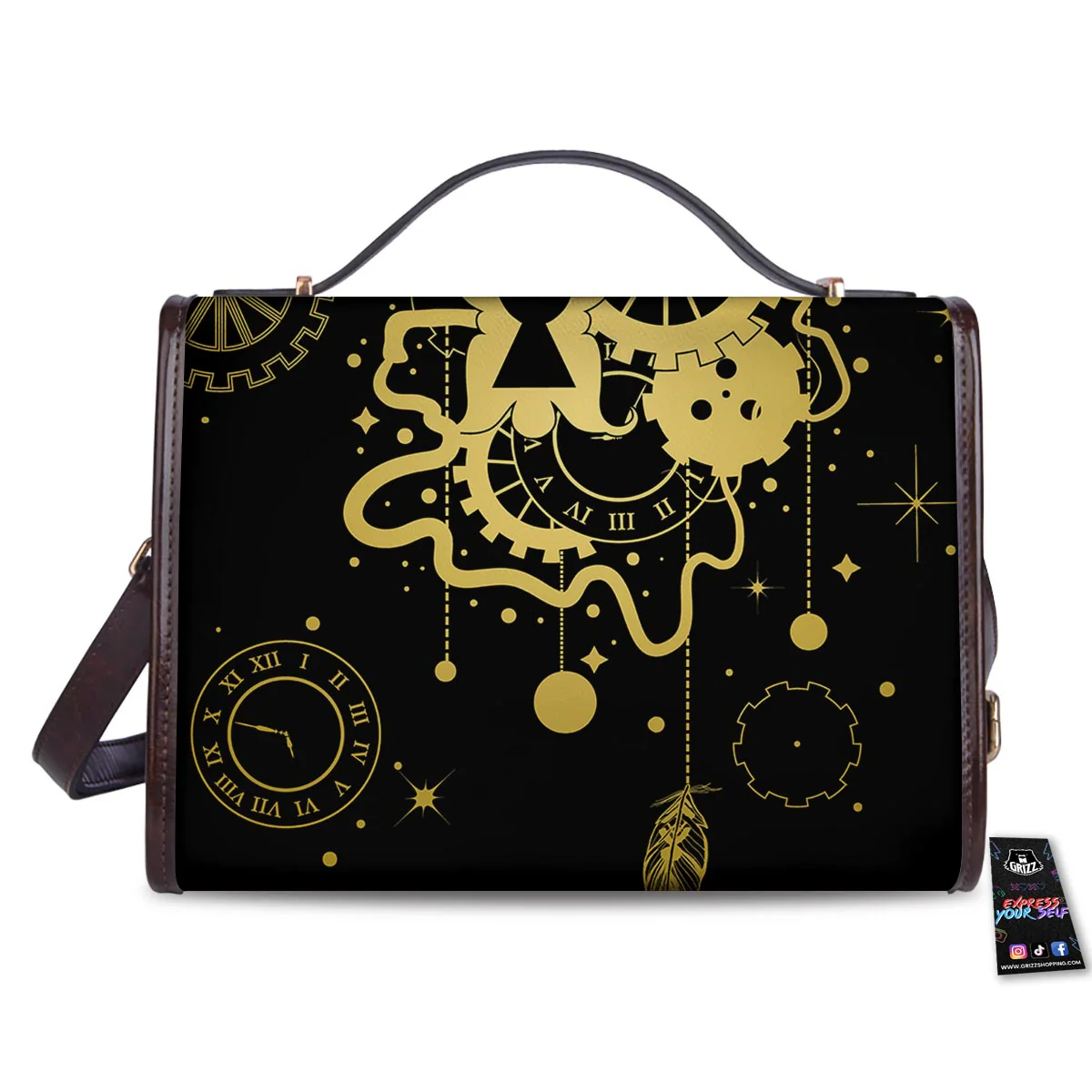 Steampunk Gears Metal Print Women's Satchel Bag - Image 2