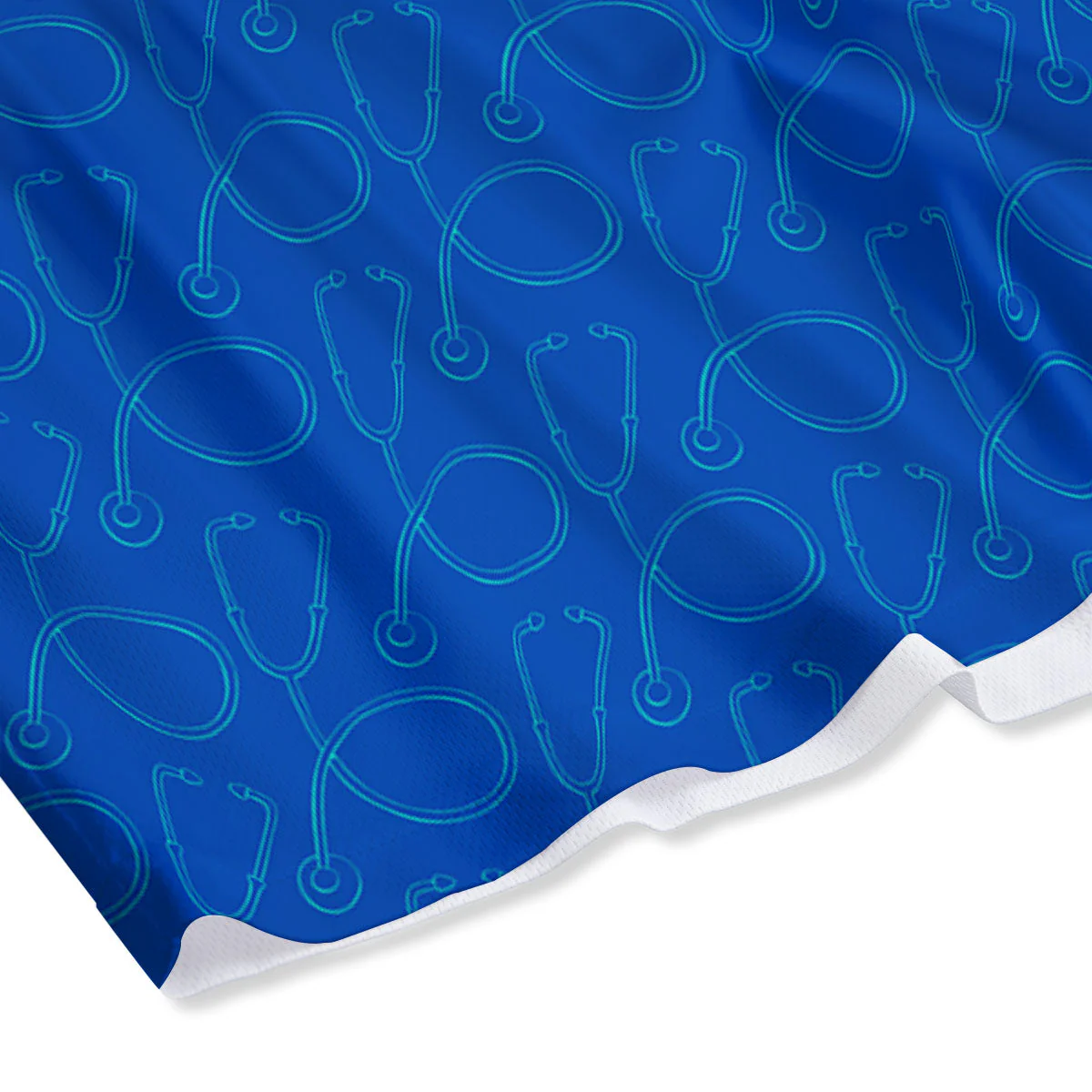 Stethoscope Blue Print Pattern Mesh Shorts - Image 4