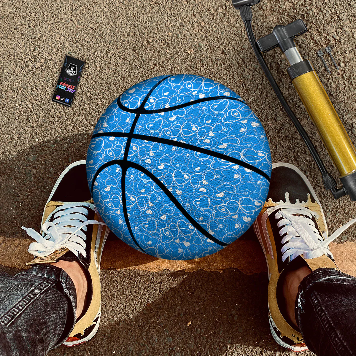 Stethoscope White And Blue Print Pattern Basketball - Image 3