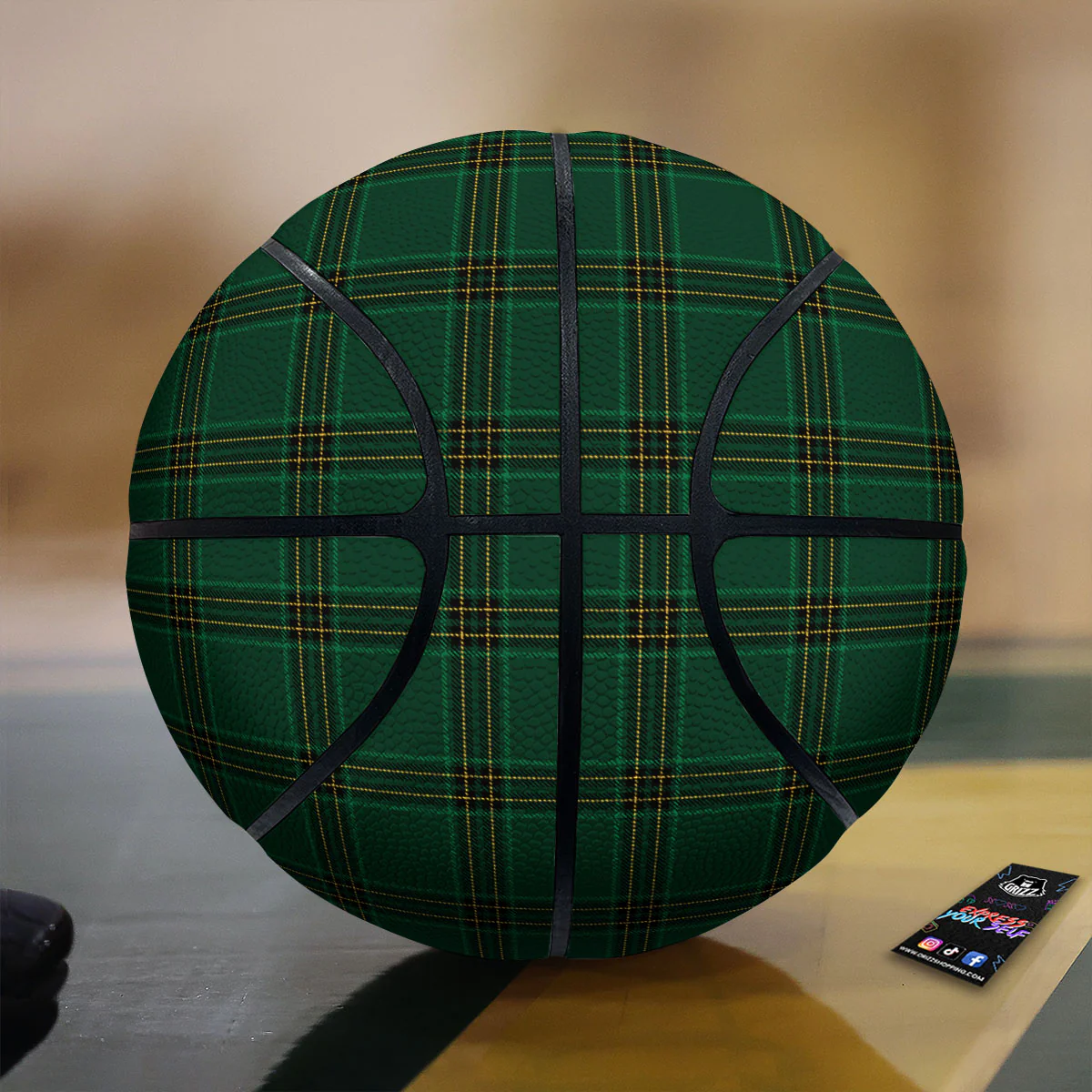 Stewart Tartan Green Print Pattern Basketball