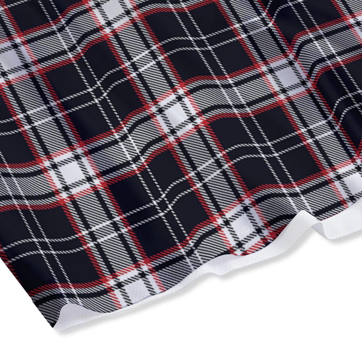 Stewart Tartan Red And Black Print Mesh Shorts - Image 4