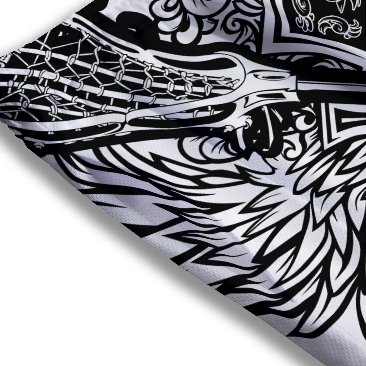 Sticks Lacrosse Ornate Wing Print Mesh Shorts - Image 3