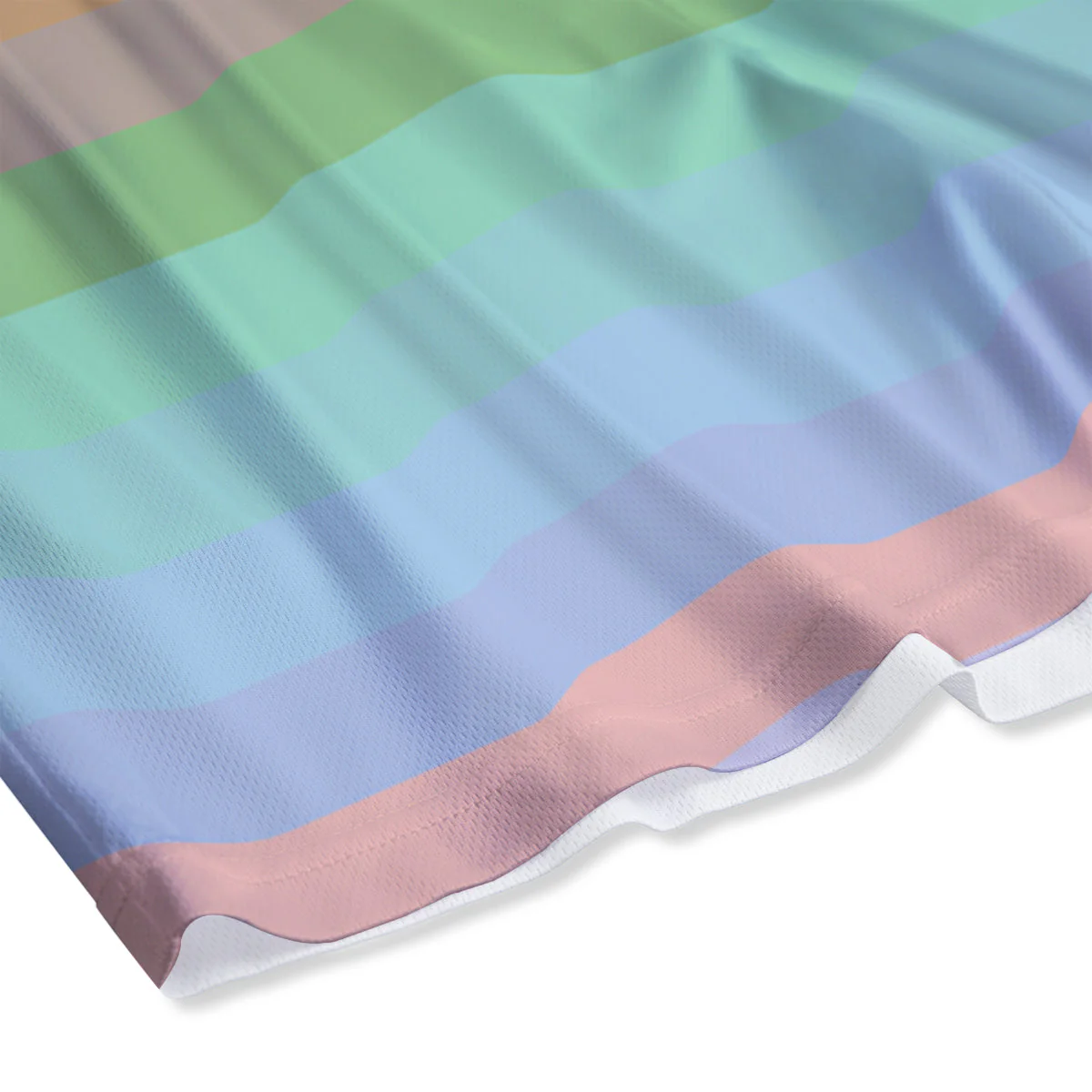 Stiped Rainbow Pastel Print Mesh Shorts - Image 4