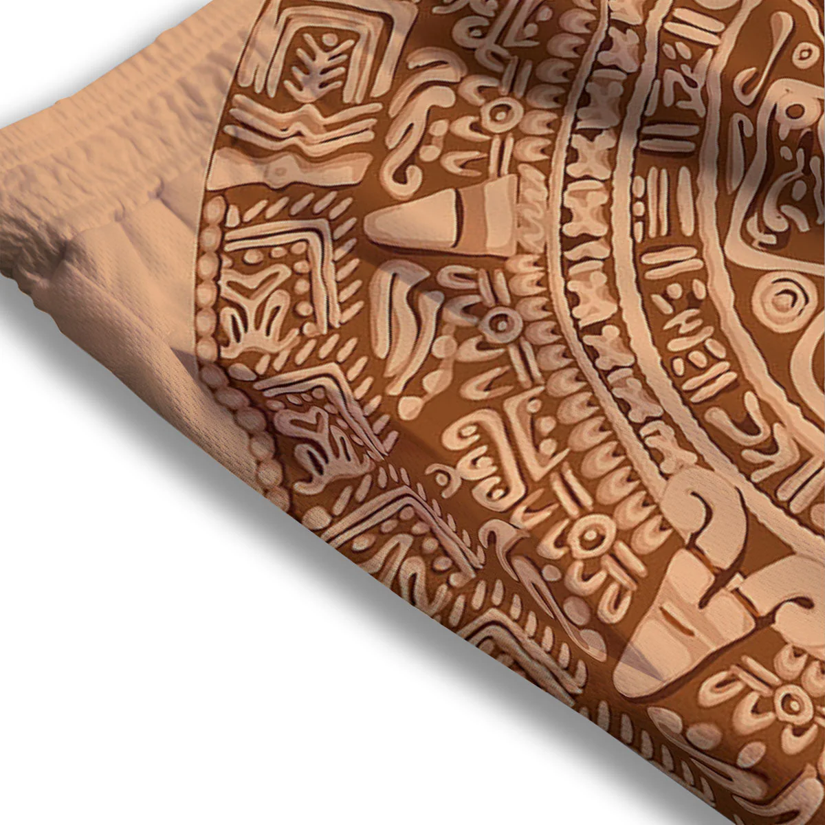 Stone Mayan Print Mesh Shorts - Image 3