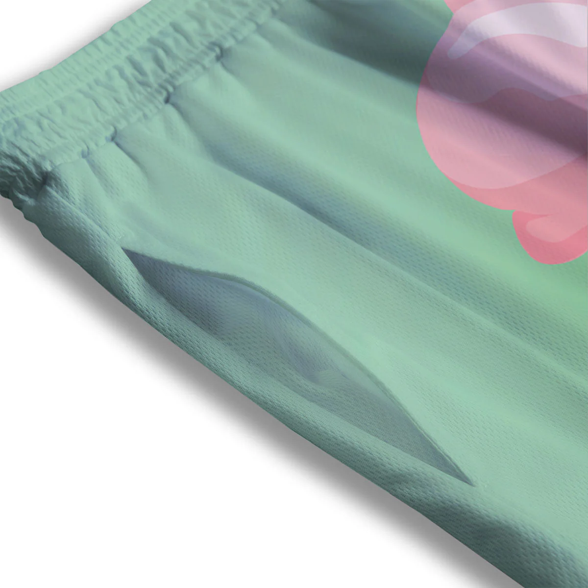 Strawberry Ice Cream Teal Print Mesh Shorts - Image 3