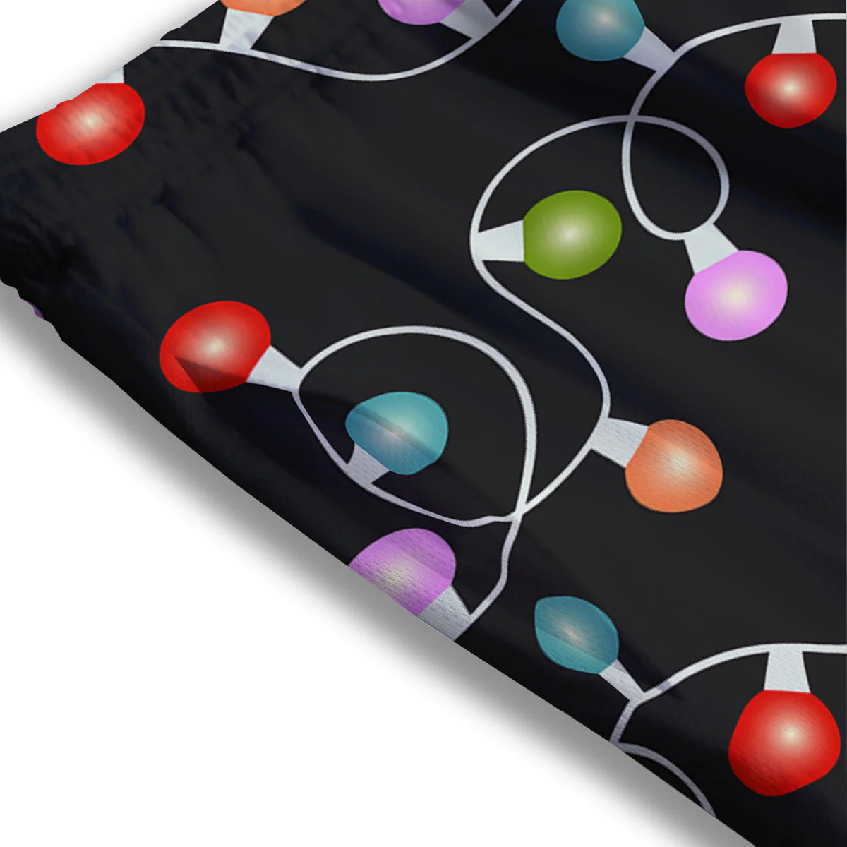 String Lights LED Christmas Print Mesh Shorts - Image 3