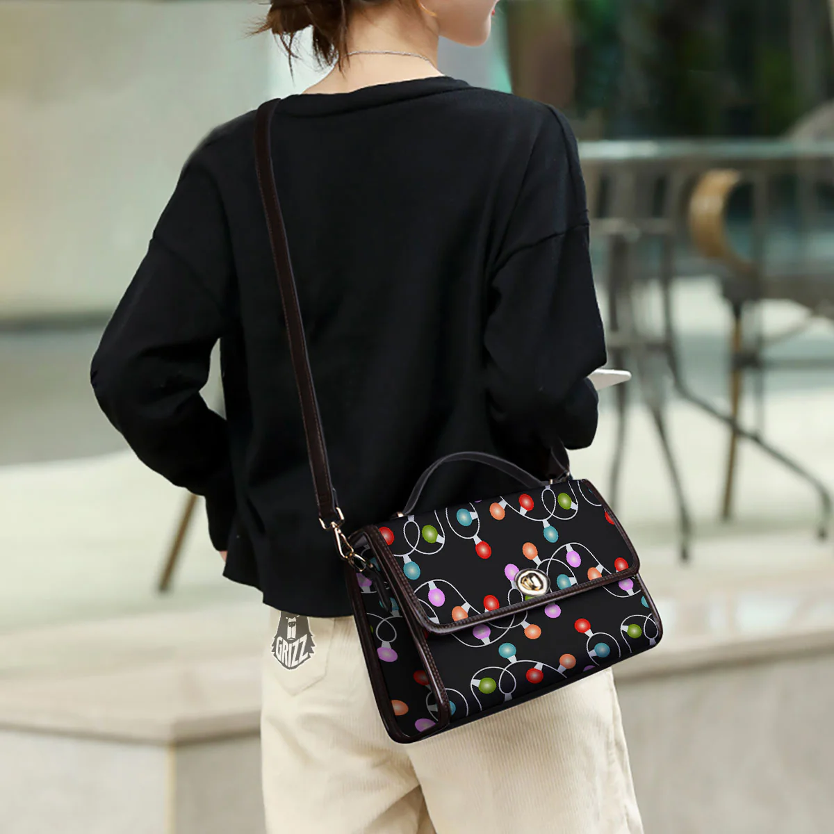 String Lights LED Christmas Print Women's Satchel Bag - Image 3