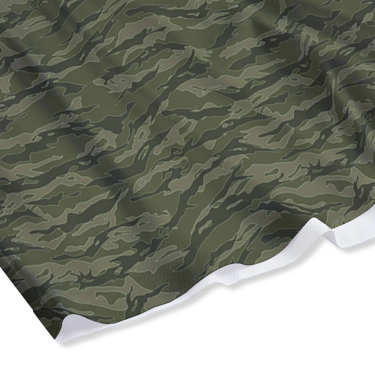 Stripe Camo Green Tiger Print Pattern Mesh Shorts - Image 4