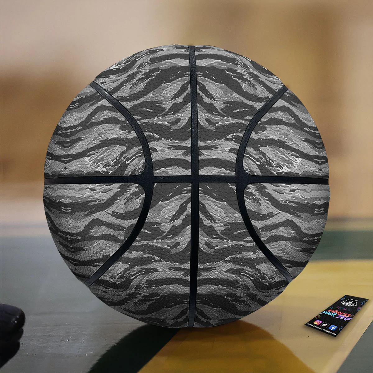 Stripe Camouflage Grey Tiger Print Basketball