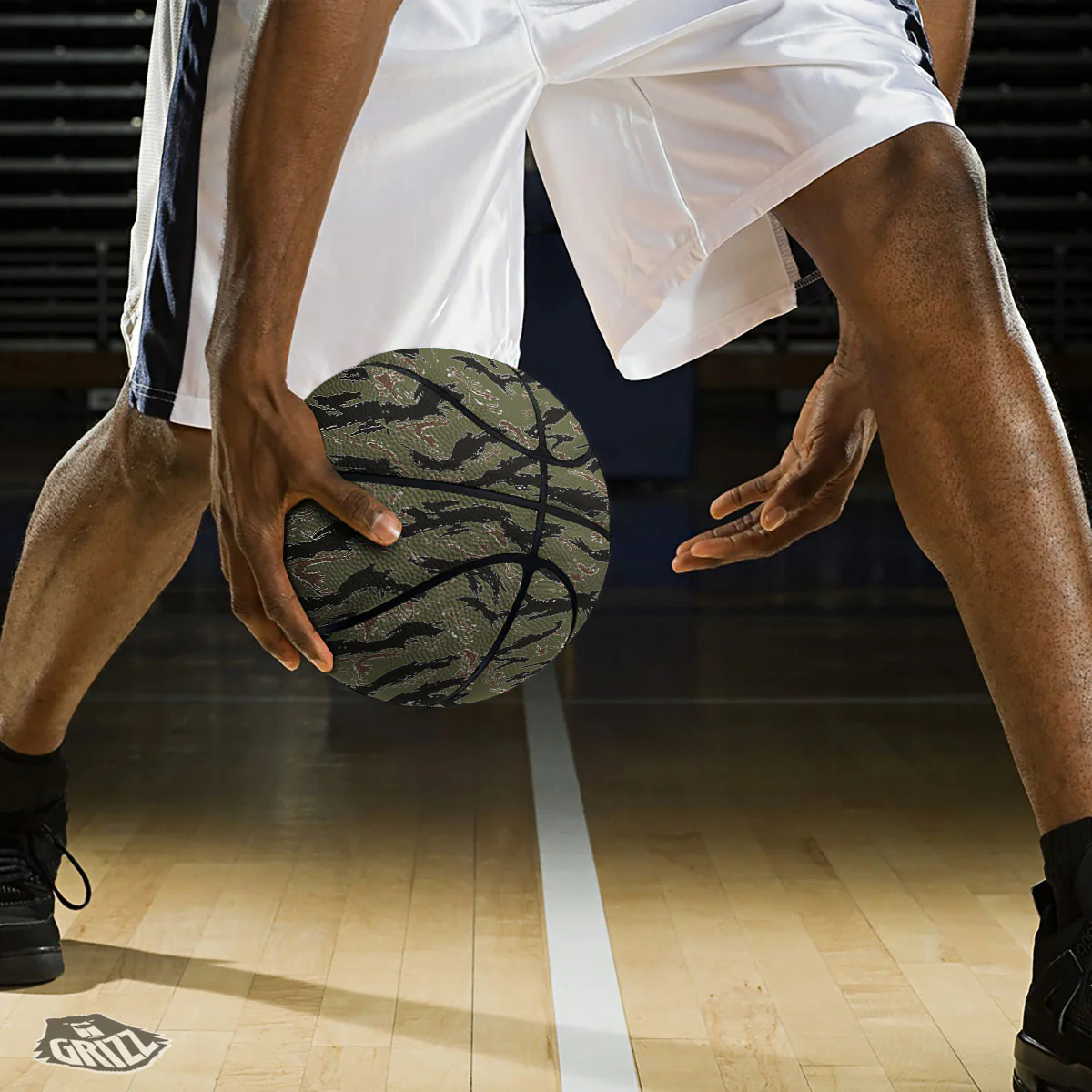 Stripe Camouflage Military Tiger Print Basketball - Image 3