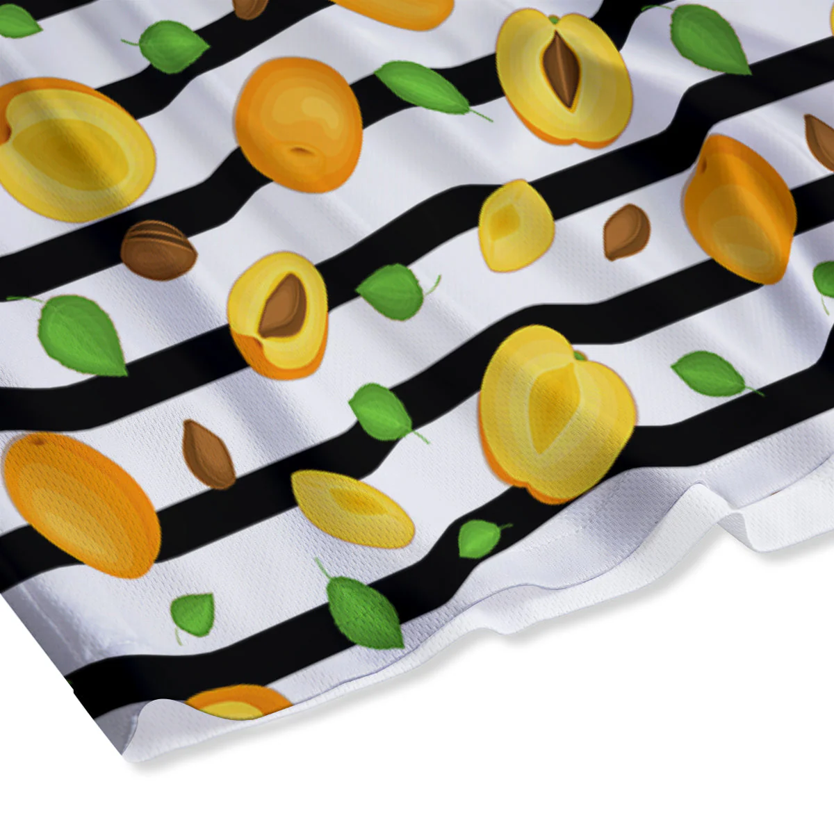 Striped Apricot Print Pattern Mesh Shorts - Image 4