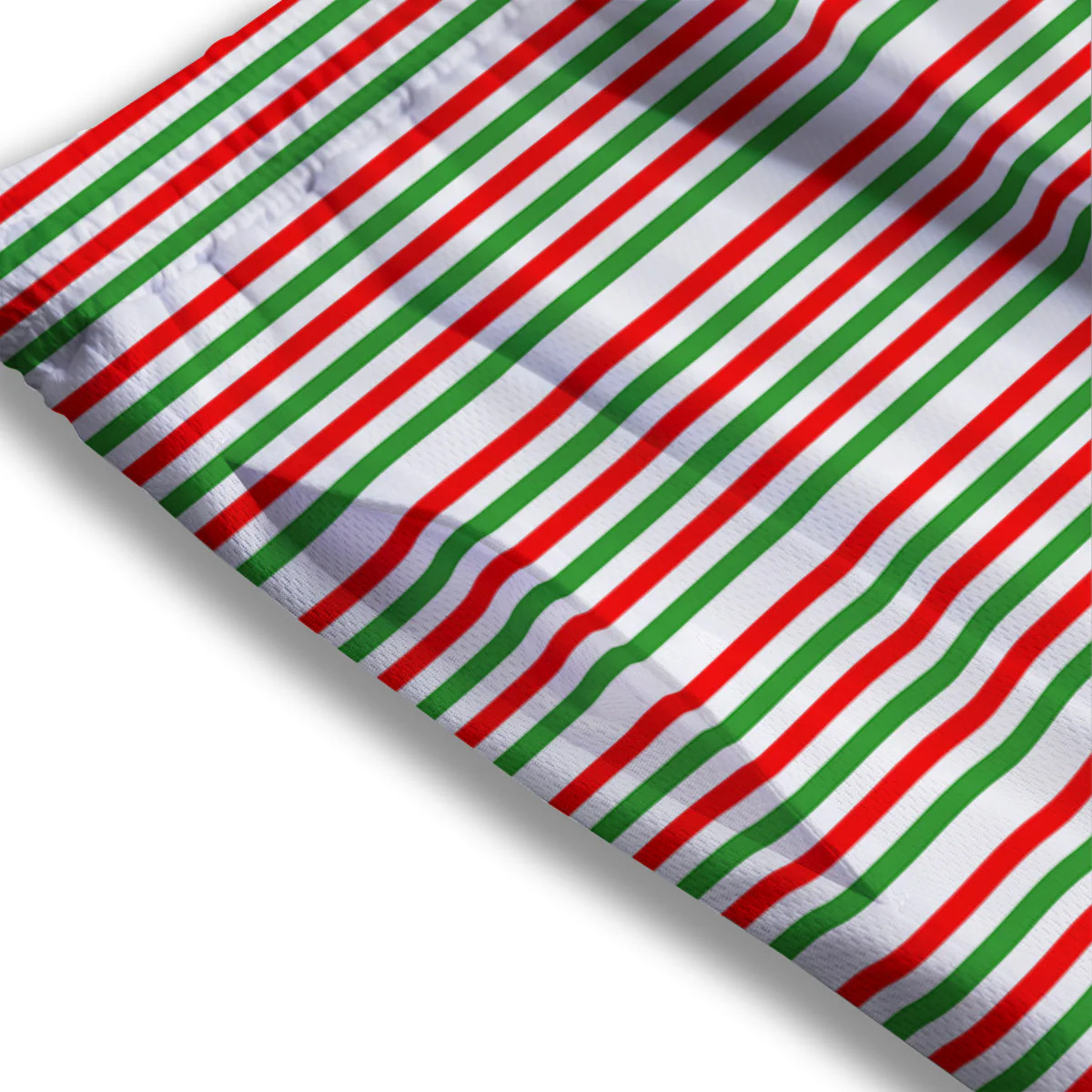 Striped Candy Cane Print Pattern Mesh Shorts - Image 3
