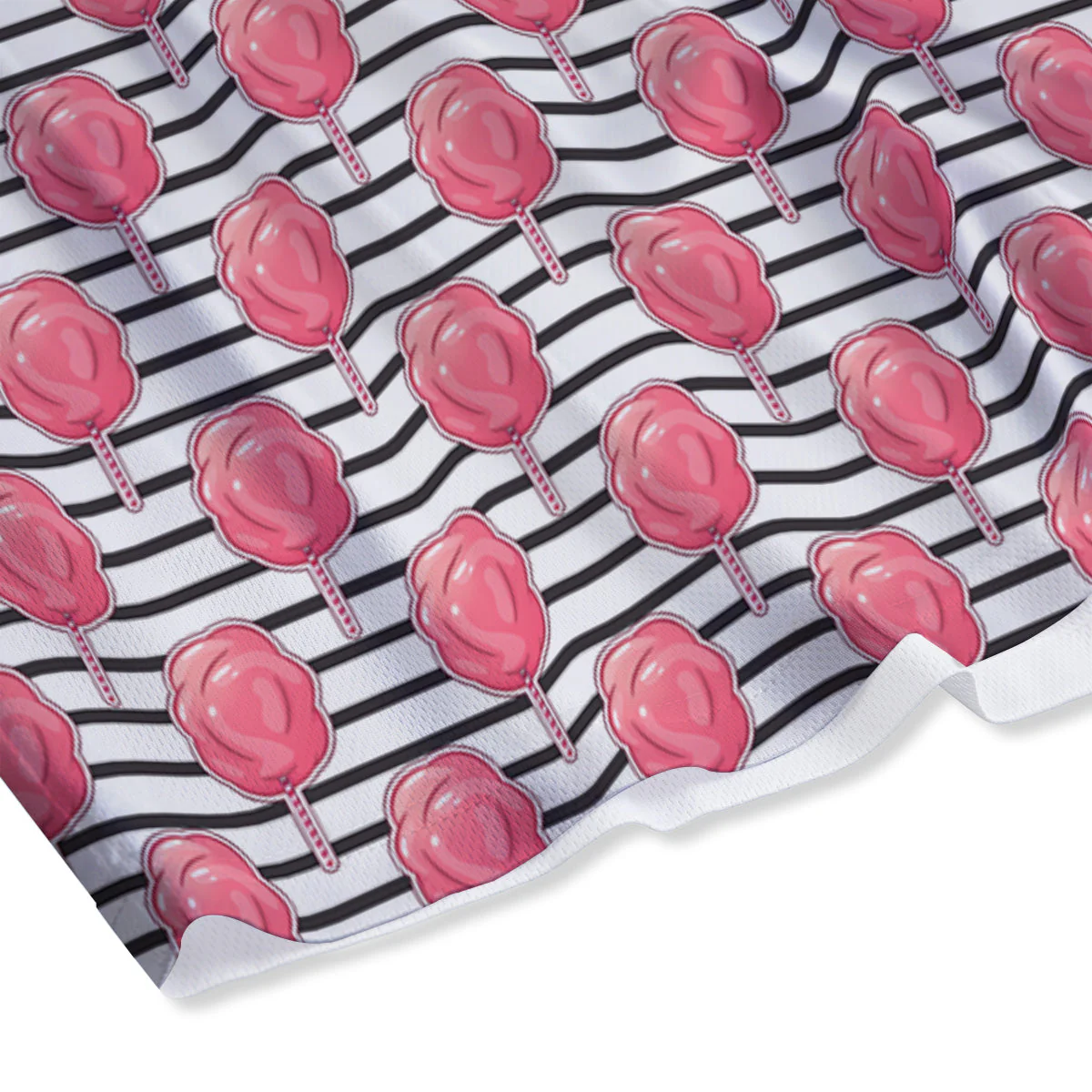 Striped Cotton Candy Print Pattern Mesh Shorts - Image 4