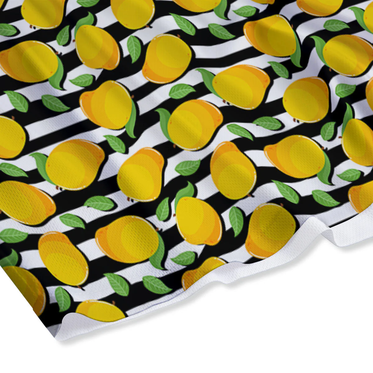 Striped Mango Fruit Print Pattern Mesh Shorts - Image 4