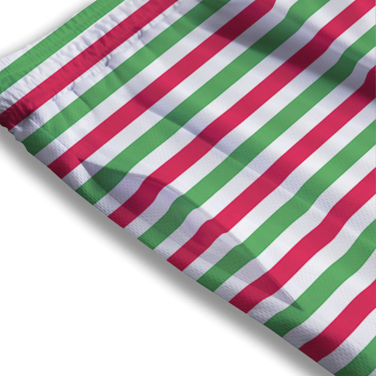 Striped Merry Christmas Print Pattern Mesh Shorts - Image 3