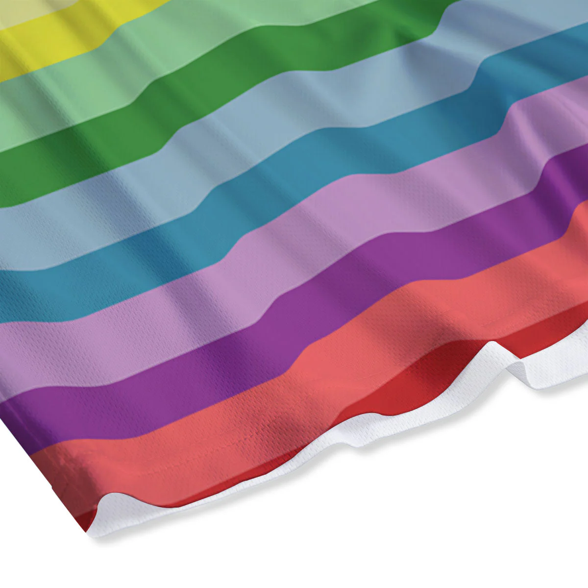 Striped Rainbow Print Pattern Mesh Shorts - Image 4