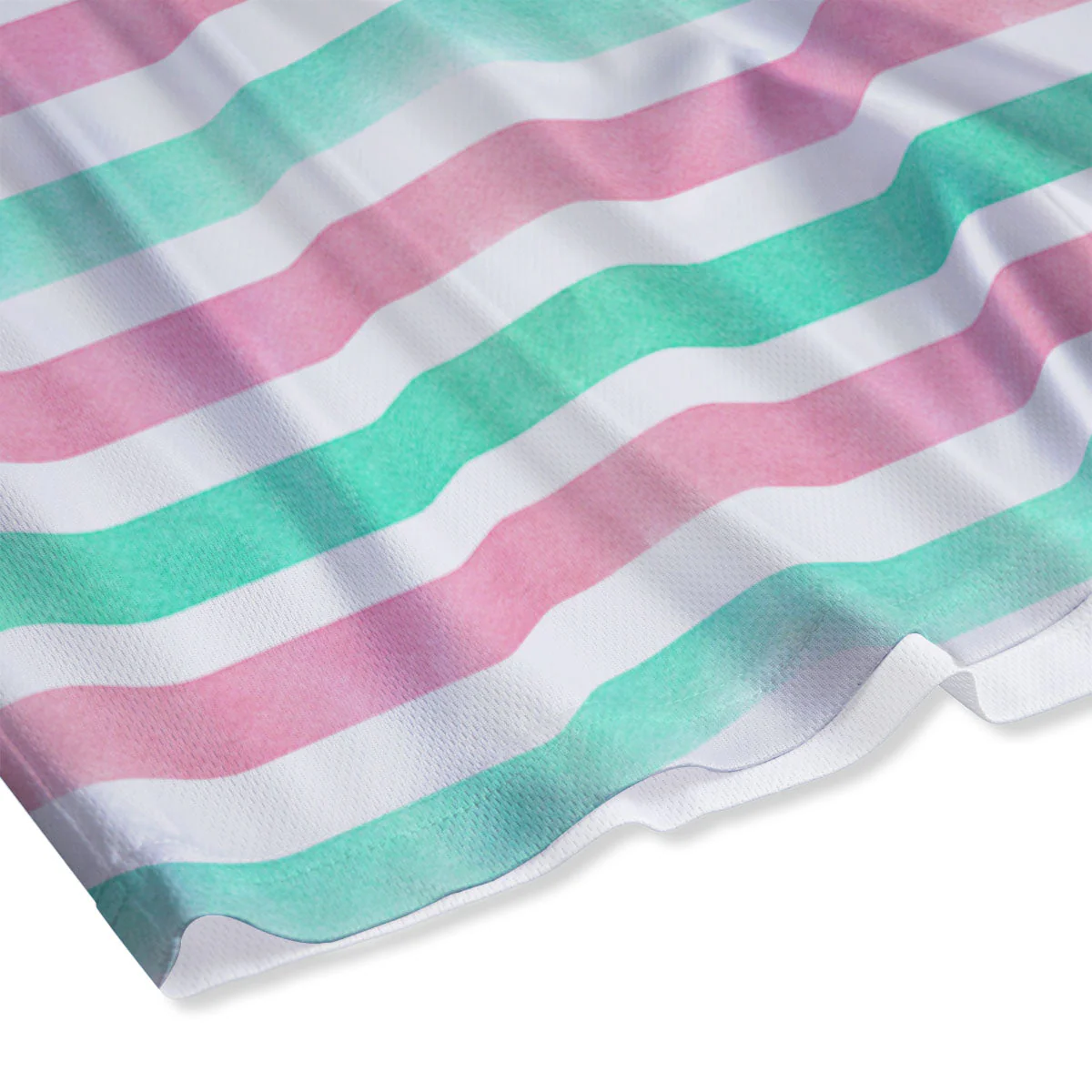 Striped Teal And Pink Print Pattern Mesh Shorts - Image 4