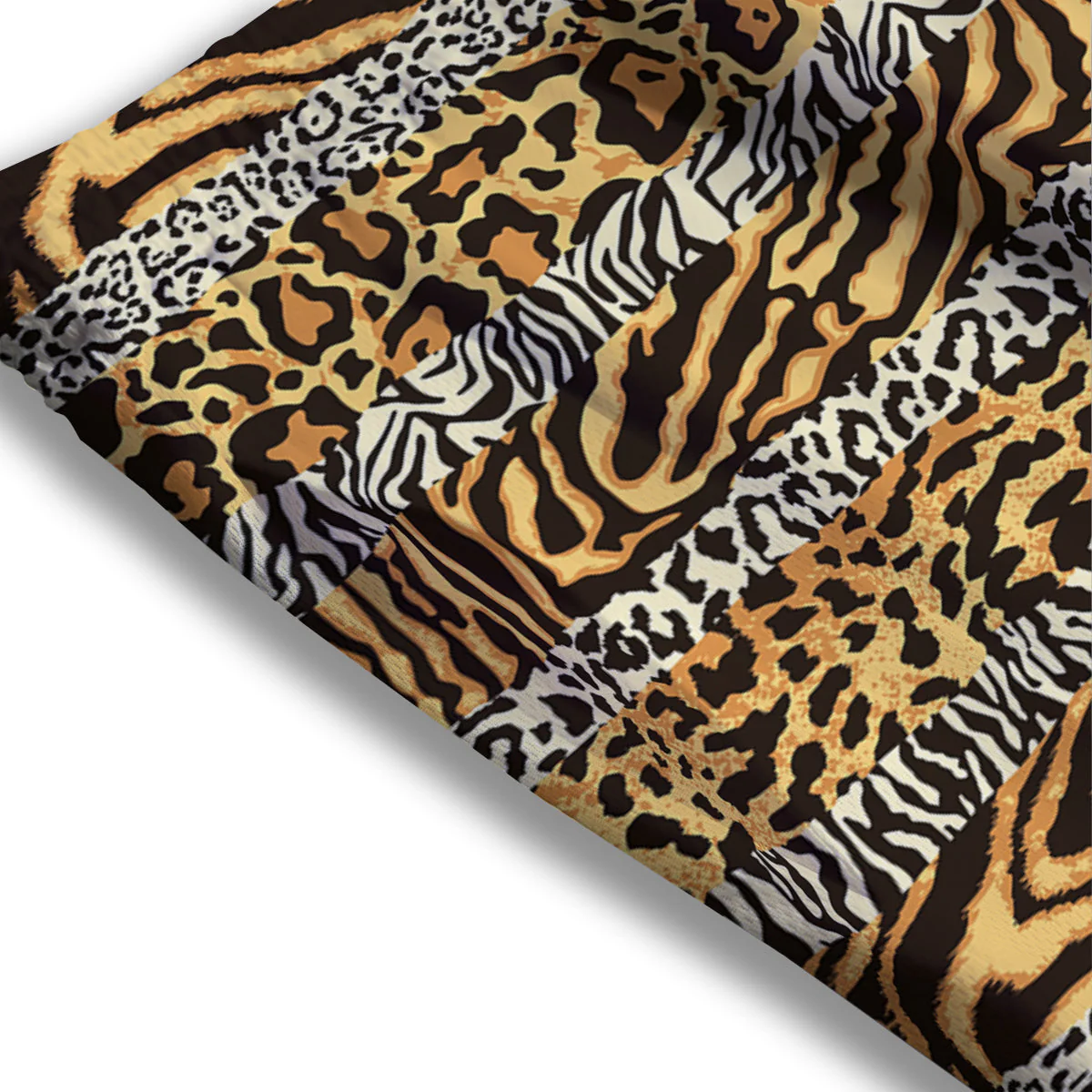 Striped Tiger Skins Print Pattern Mesh Shorts - Image 3