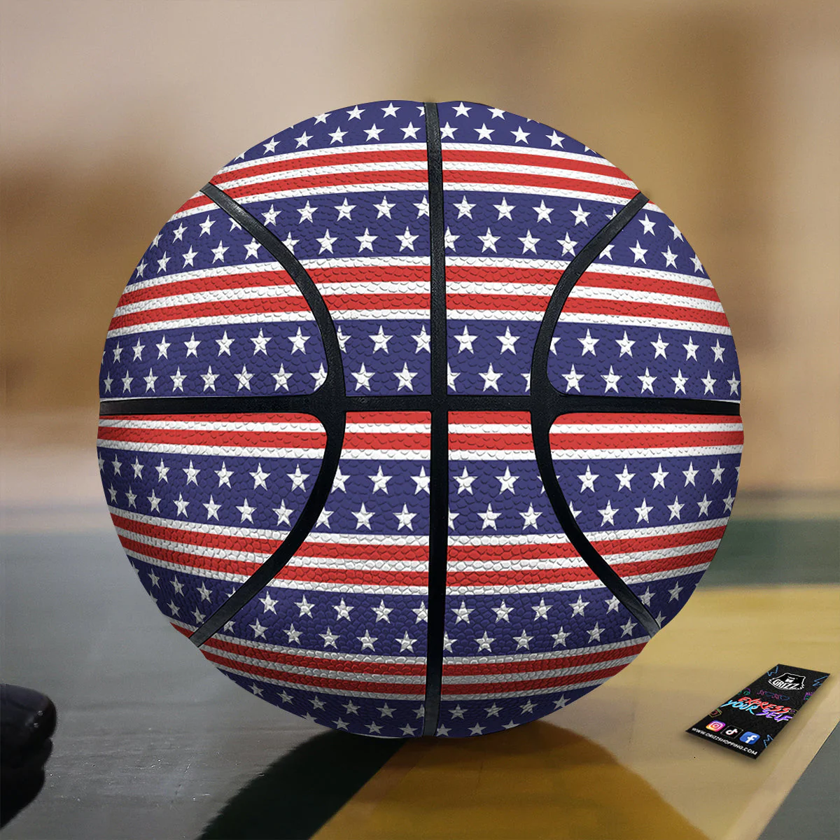 Striped USA Print Pattern Basketball