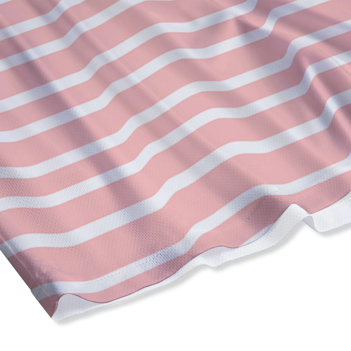 Striped White And Pink Print Pattern Mesh Shorts - Image 4