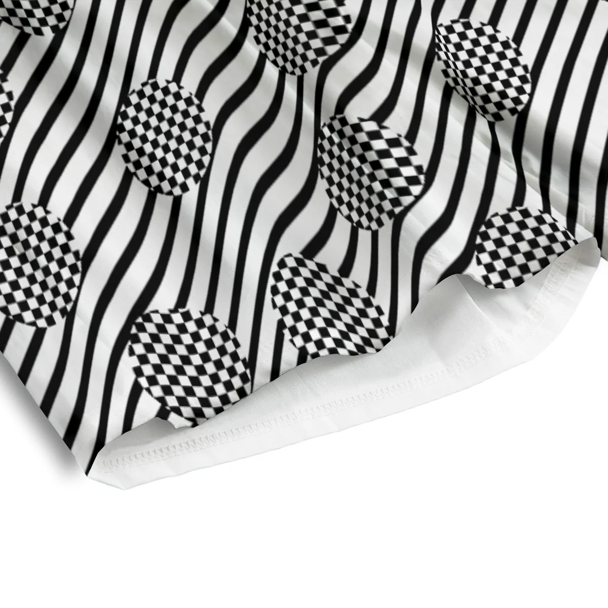 Stripes And Checkered Polka Dots Print Pattern Men's Athletic Shorts - Image 4