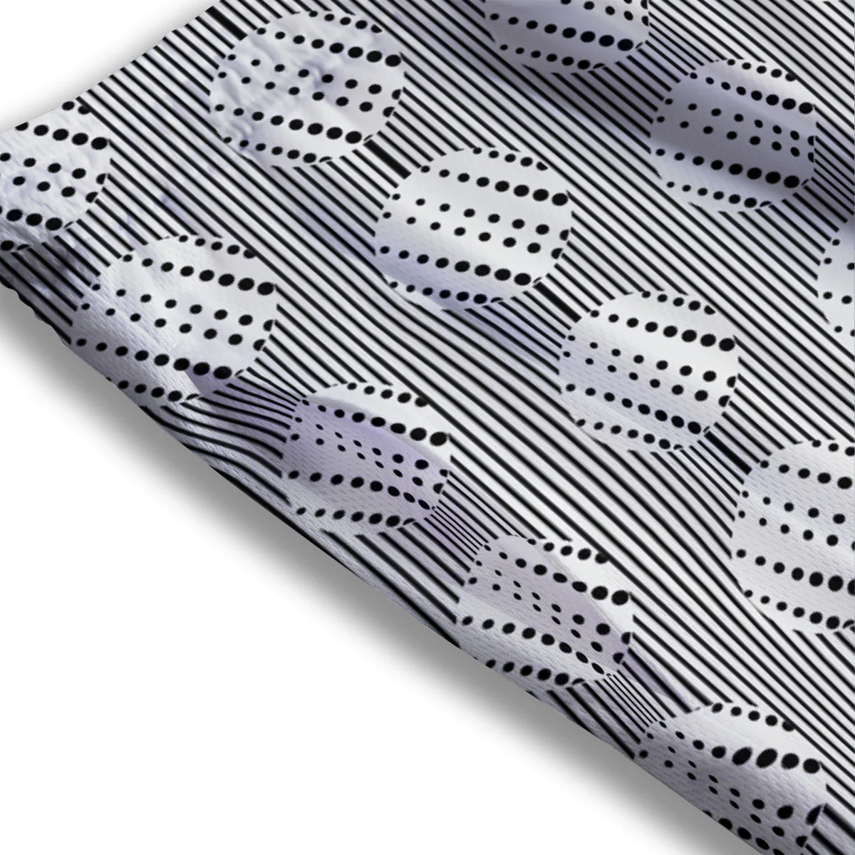 Stripes And Polka Dot Print Pattern Mesh Shorts - Image 3