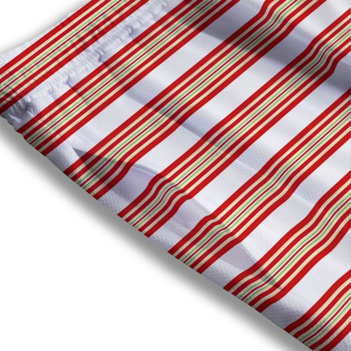 Stripes Merry Christmas Print Pattern Mesh Shorts - Image 3