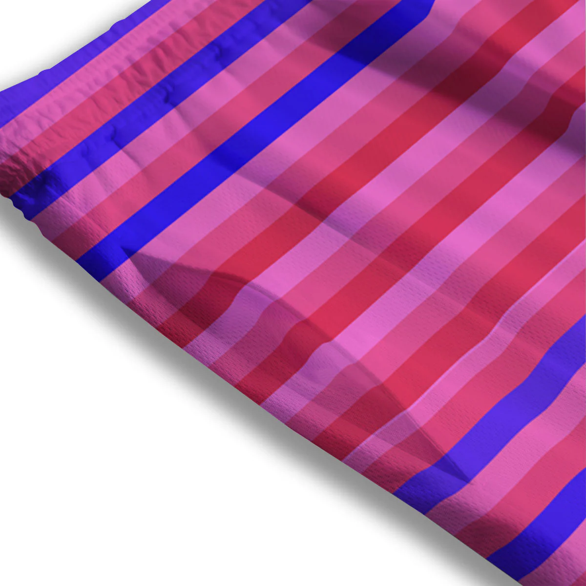 Stripes Pink Red And Blue Print Mesh Shorts - Image 3