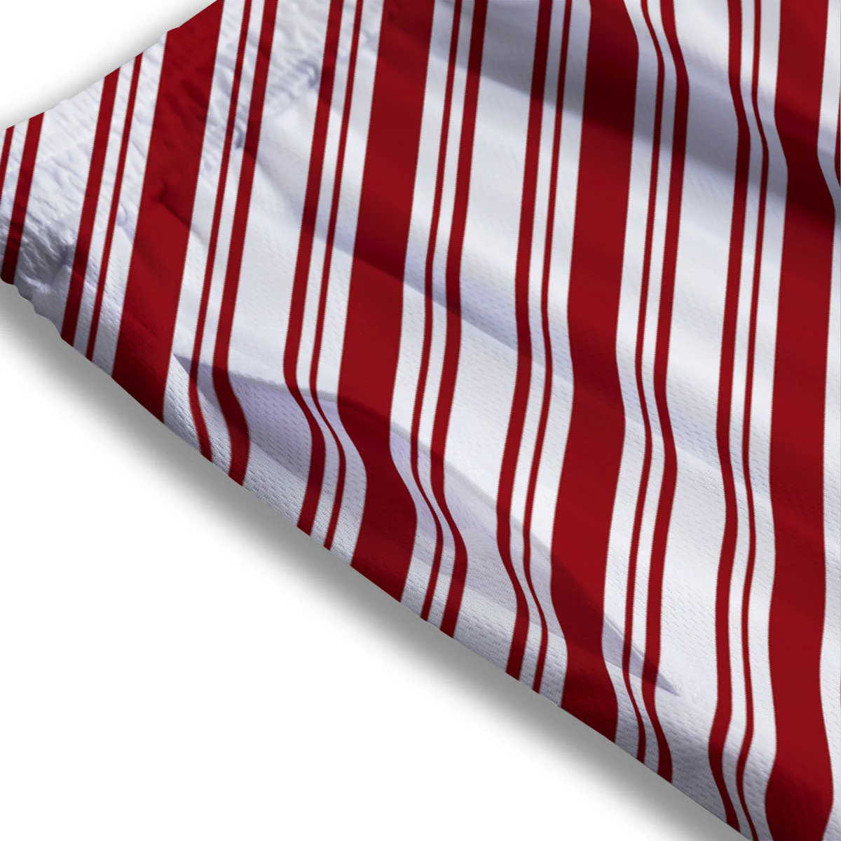 Stripes Xmas Candy Cane Print Pattern Mesh Shorts - Image 3