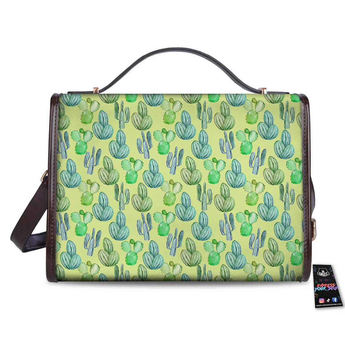 Succulent And Pastel Cactus Print Women's Satchel Bag - Image 2
