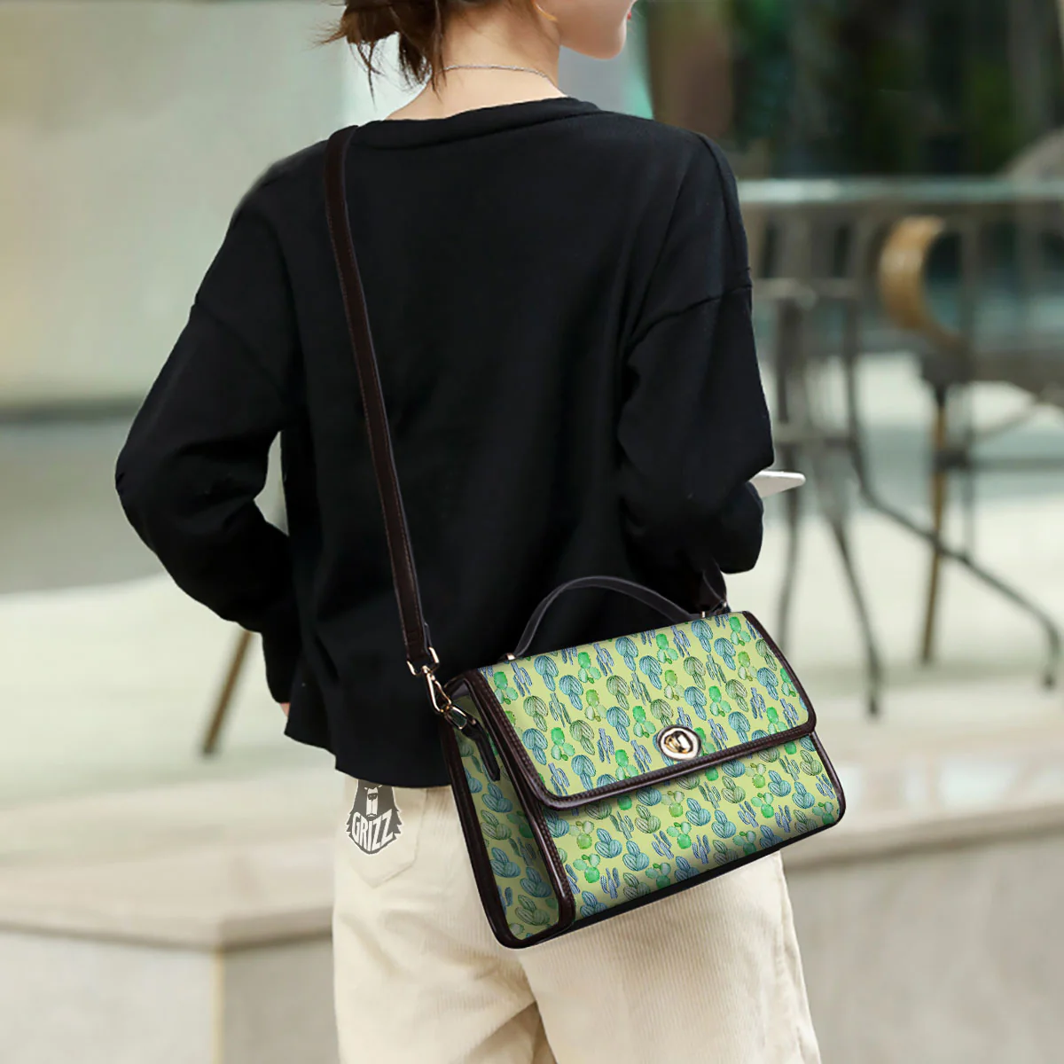 Succulent And Pastel Cactus Print Women's Satchel Bag - Image 3