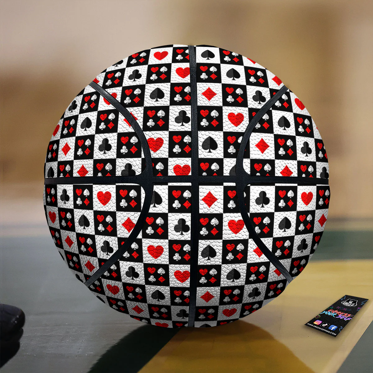 Suits Check Playing Card Print Pattern Basketball
