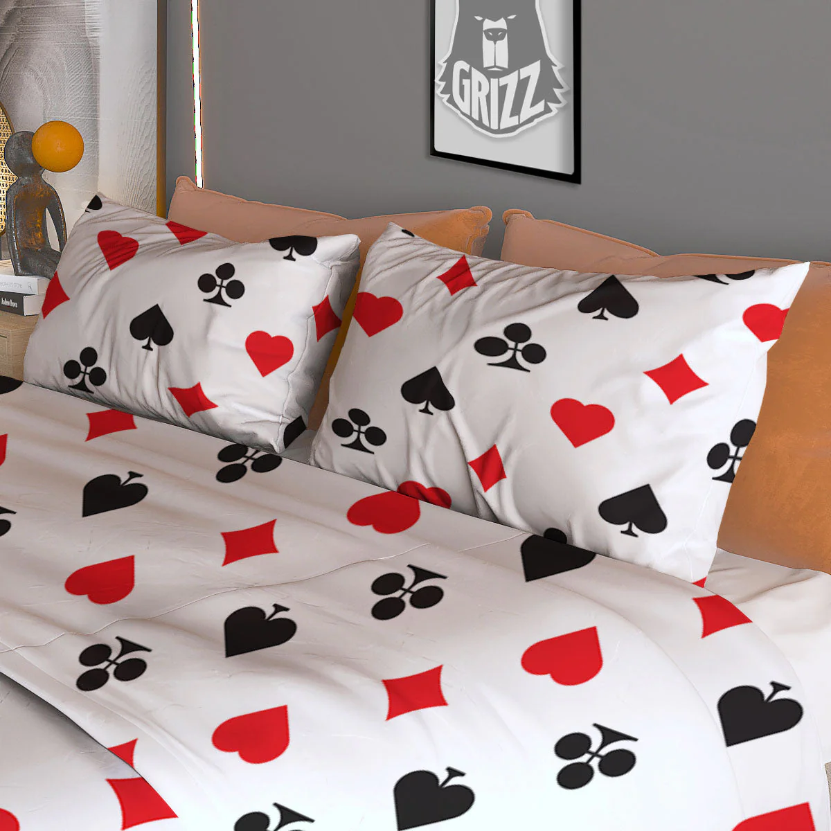 Suits Playing Card Print Pattern Duvet Cover Bedding Set - Image 3