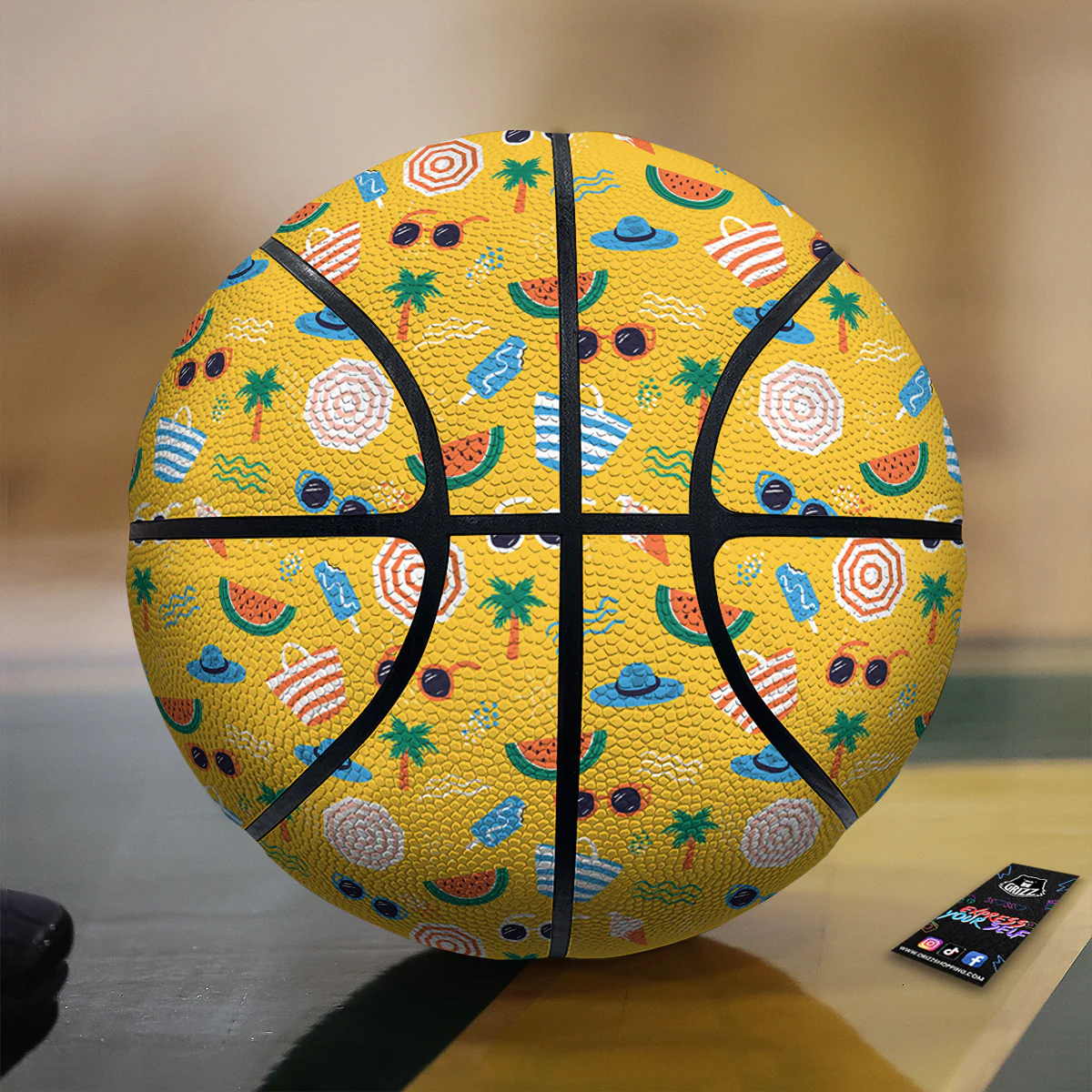 Summer Beach Drawing Print Pattern Basketball