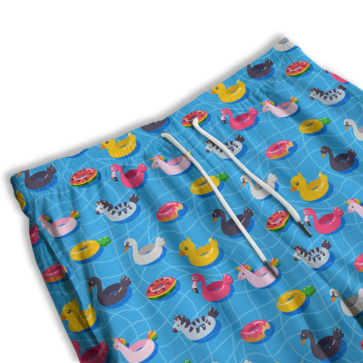Summer Floats Ring Print Pattern Men's Athletic Shorts - Image 3