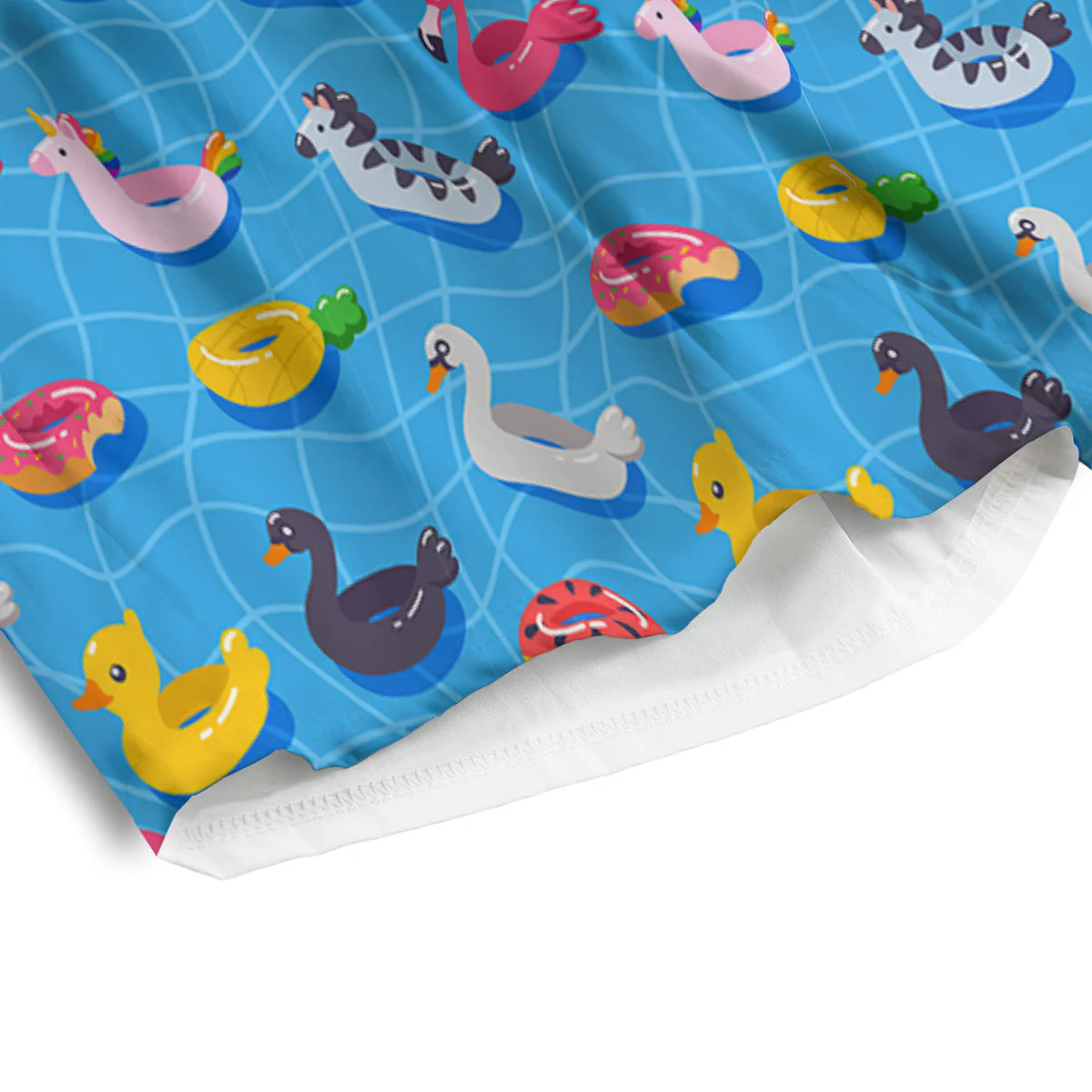 Summer Floats Ring Print Pattern Men's Athletic Shorts - Image 4