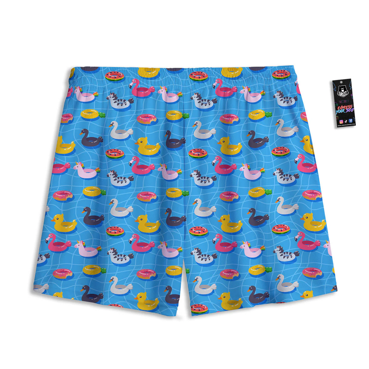 Summer Floats Ring Print Pattern Mesh Shorts - Image 2