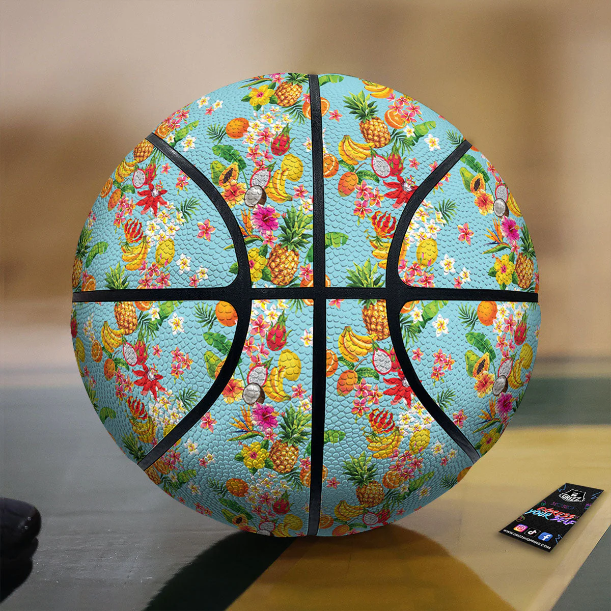 Summer Fruits Tropical Print Pattern Basketball