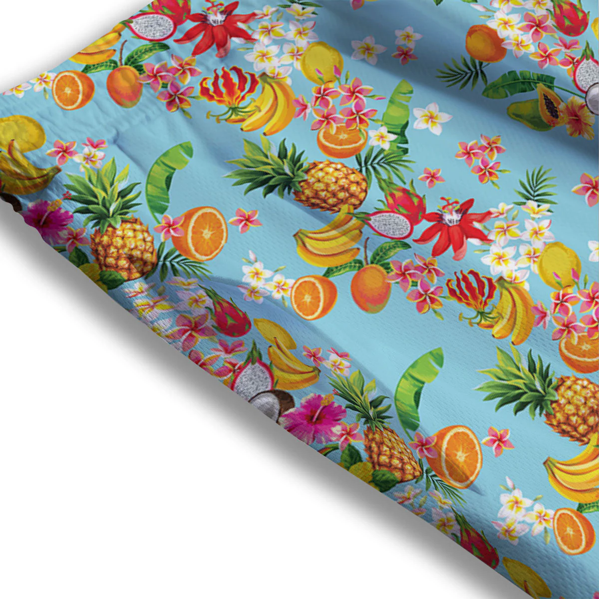 Summer Fruits Tropical Print Pattern Mesh Shorts - Image 3