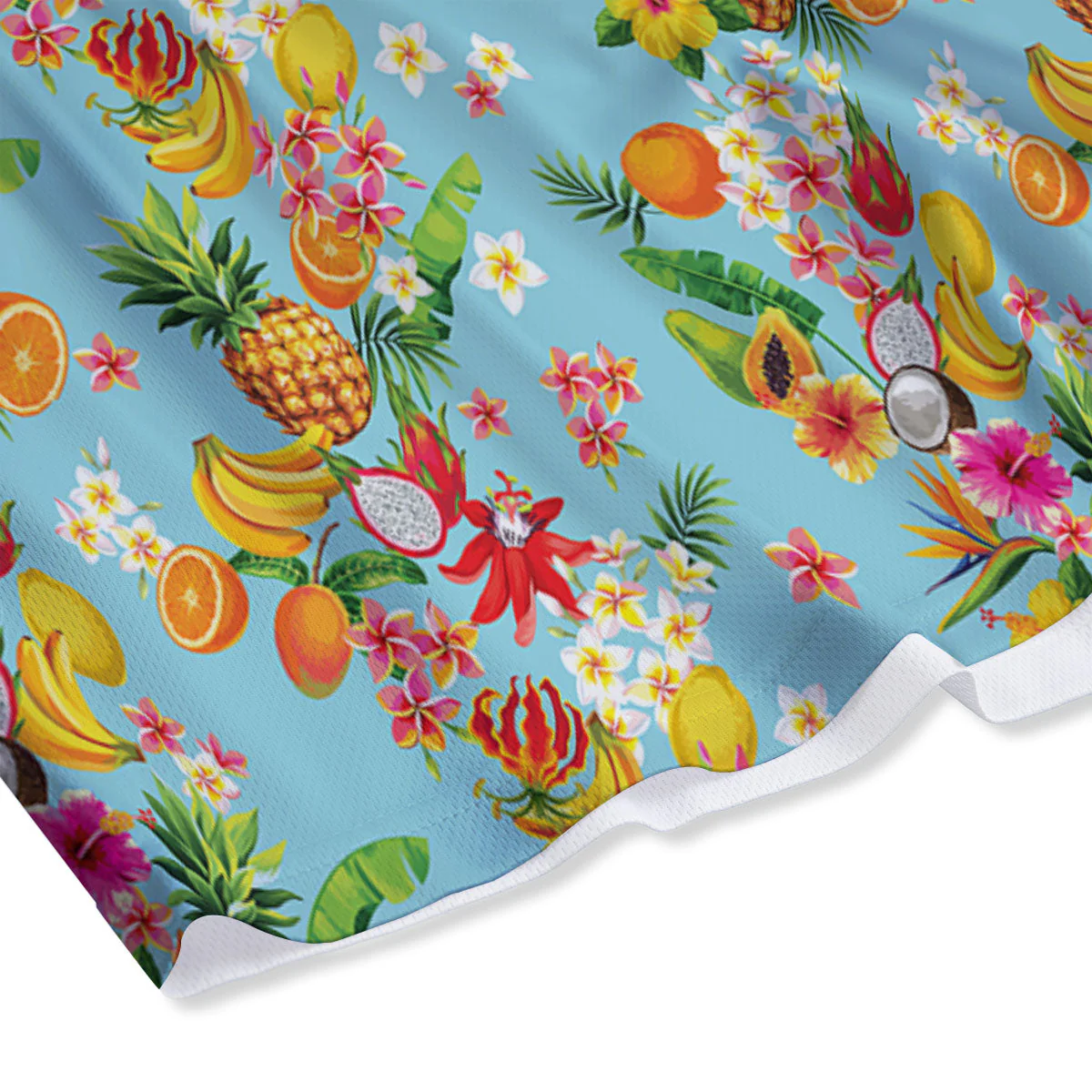 Summer Fruits Tropical Print Pattern Mesh Shorts - Image 4
