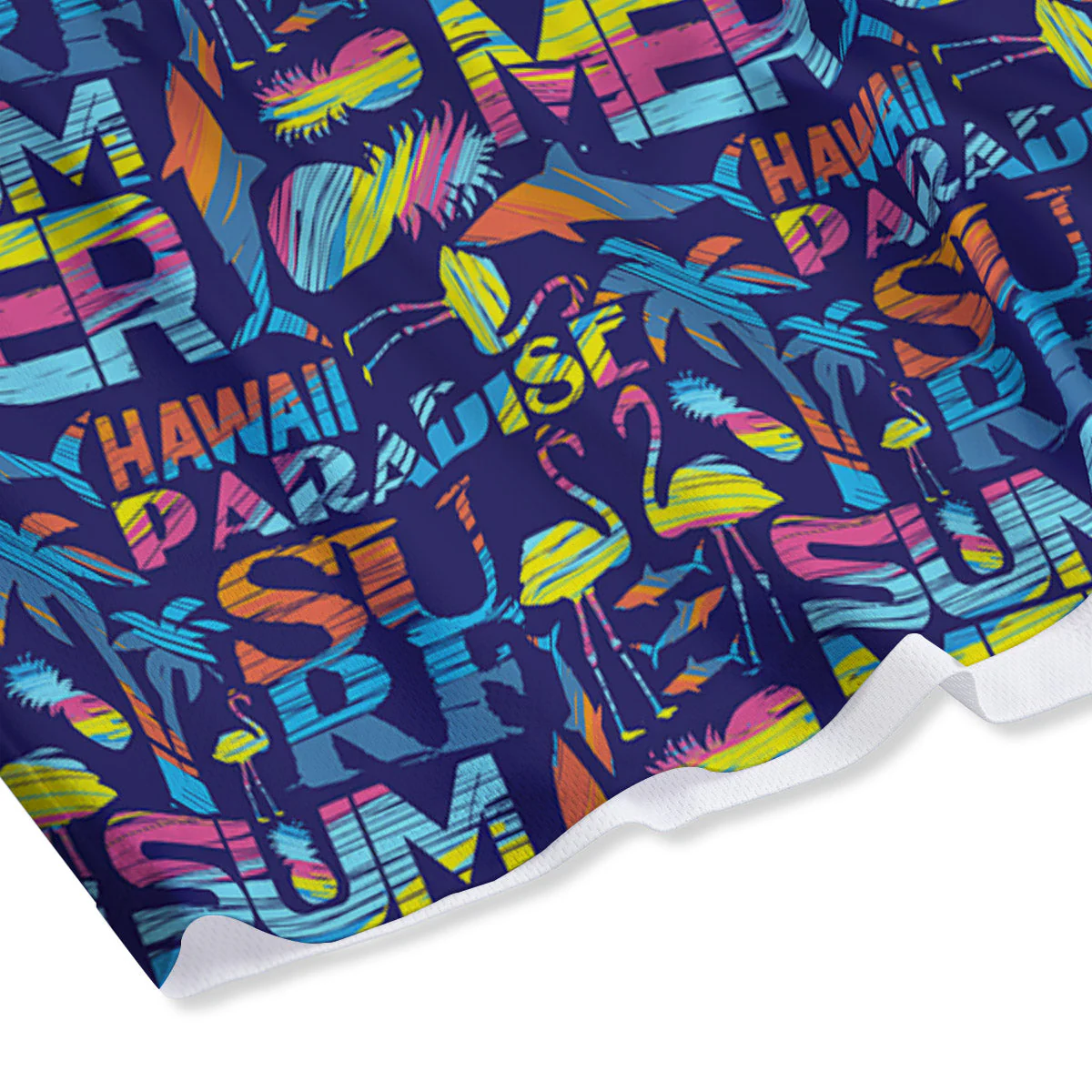 Summer Surfing Colorful Print Pattern Mesh Shorts - Image 4
