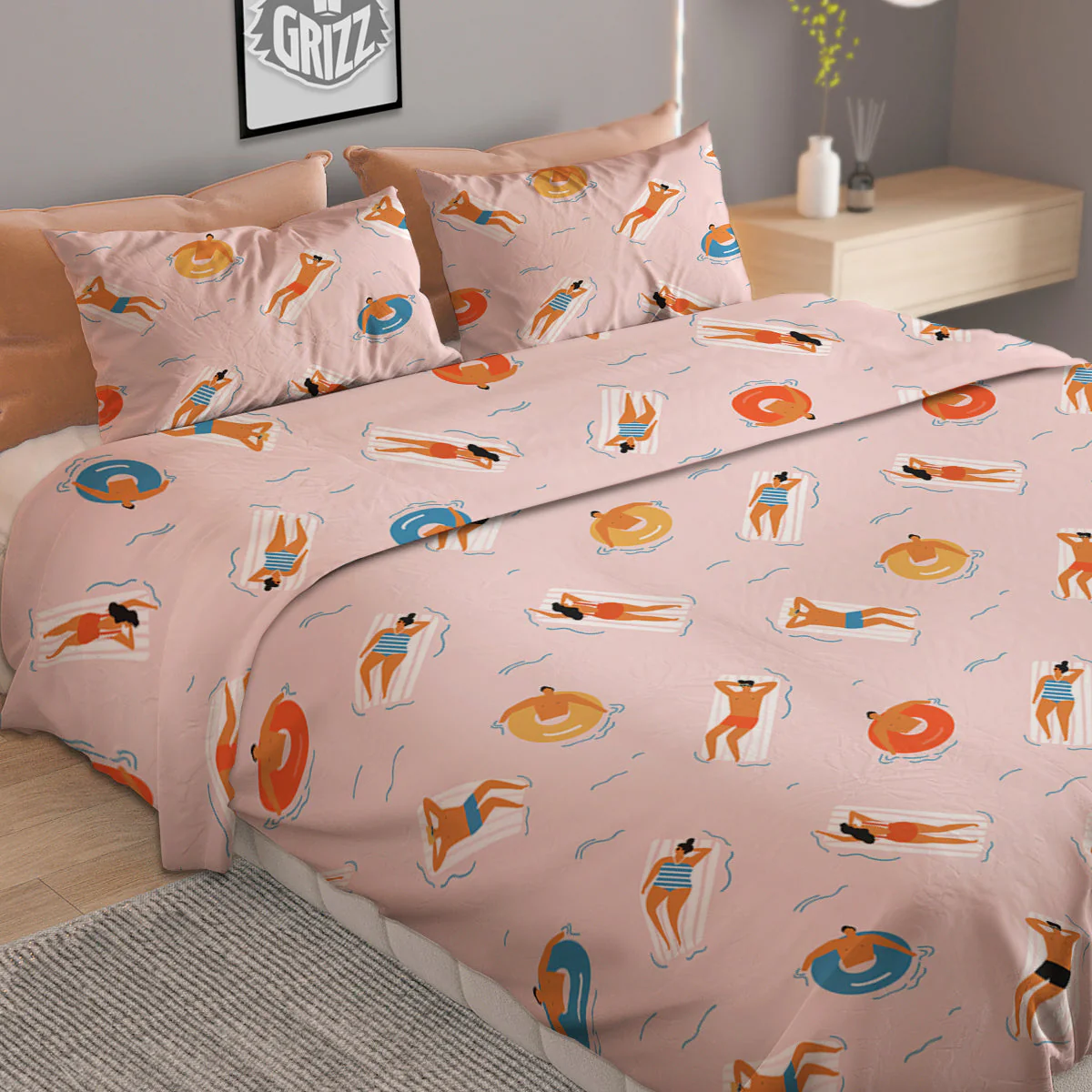 Summer Time Relixing Print Pattern Duvet Cover Bedding Set - Image 2