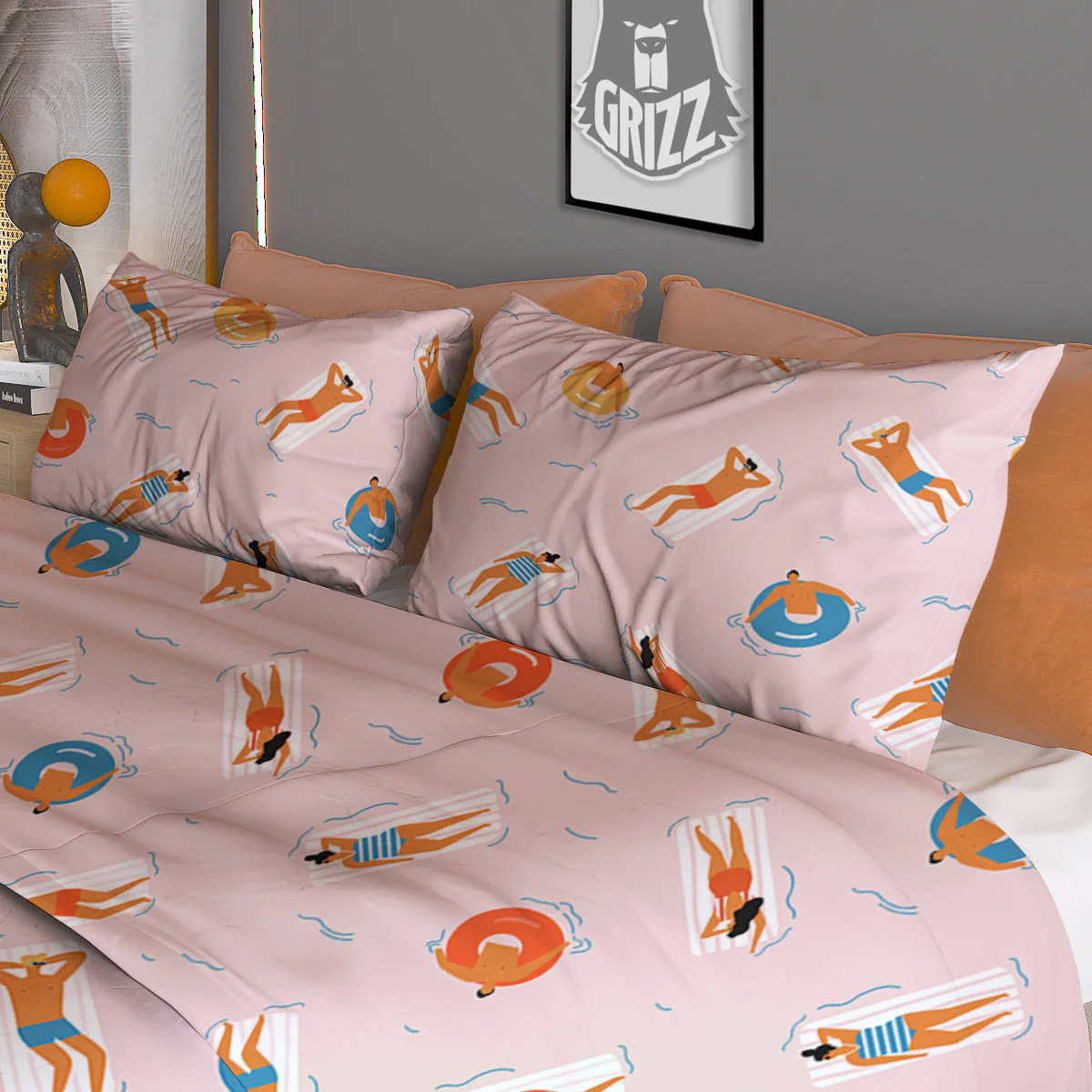 Summer Time Relixing Print Pattern Duvet Cover Bedding Set - Image 3