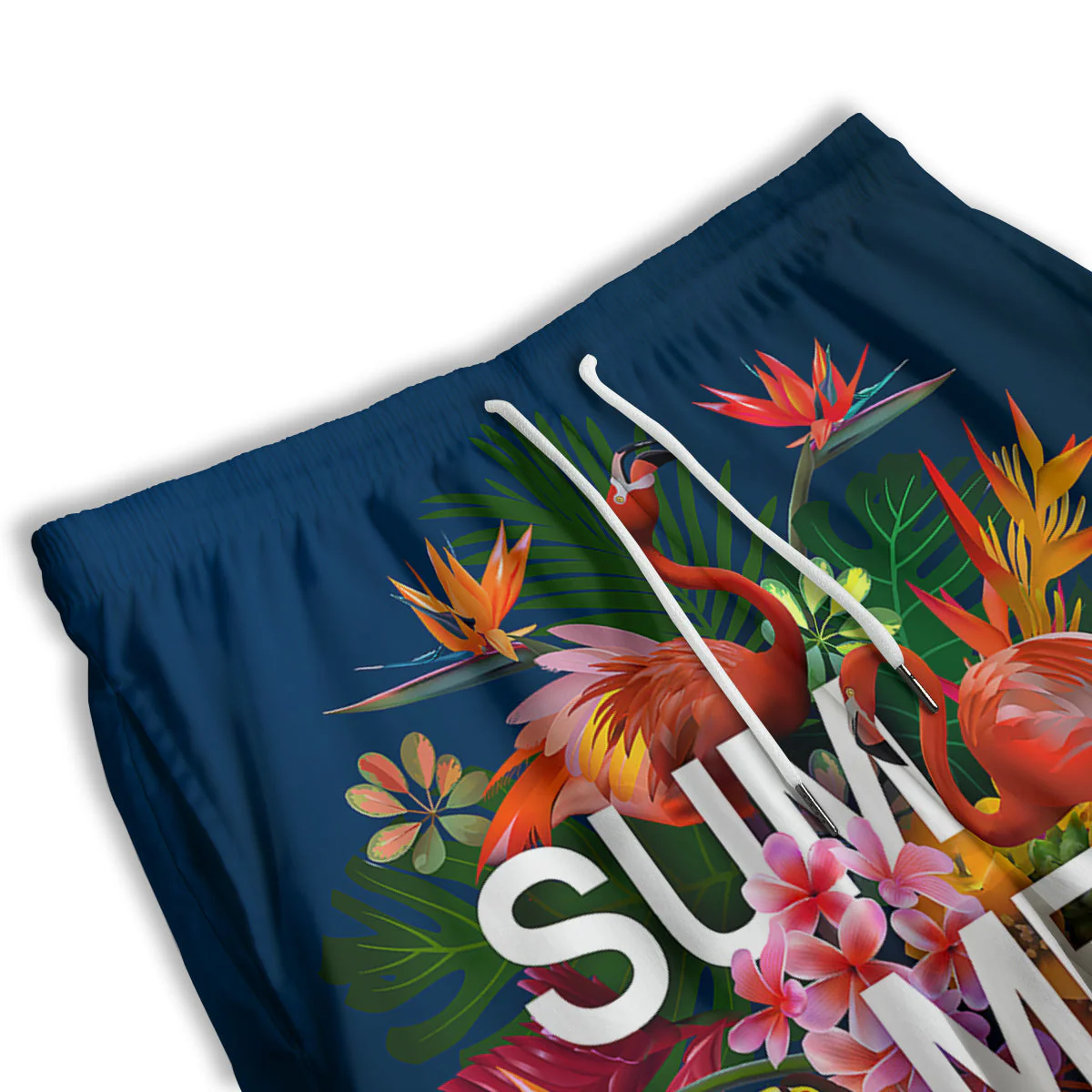 Summer Tropical Birds And Flowers For Travel Print Men's Athletic Shorts - Image 3