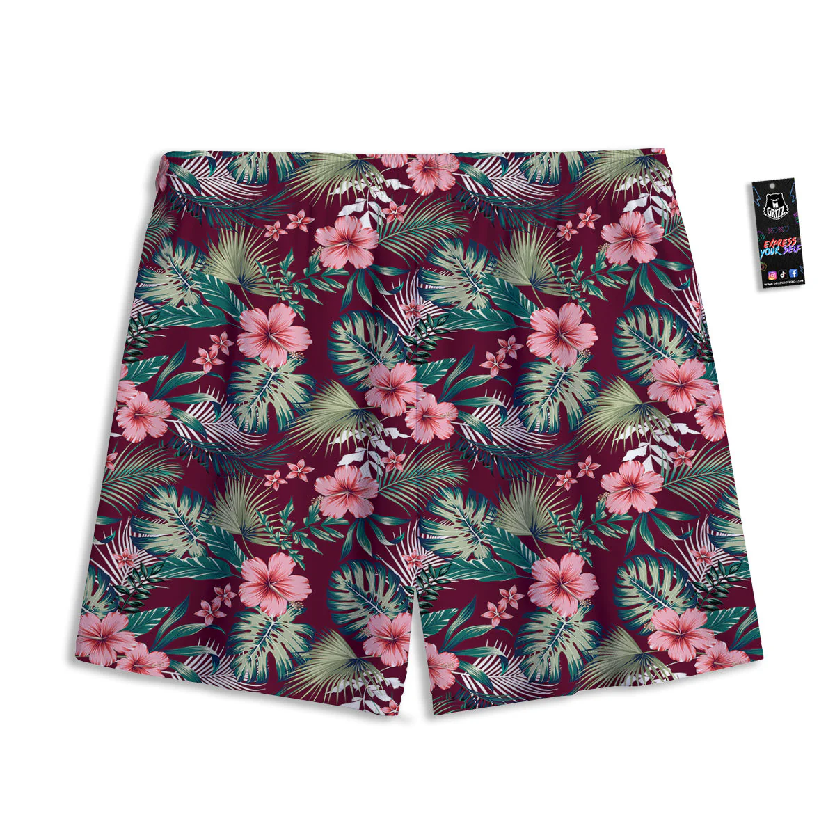 Summer Tropical Print Pattern Mesh Shorts - Image 2
