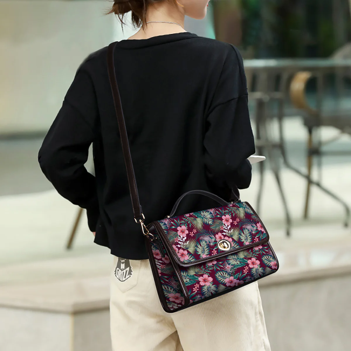 Summer Tropical Print Pattern Women's Satchel Bag - Image 3