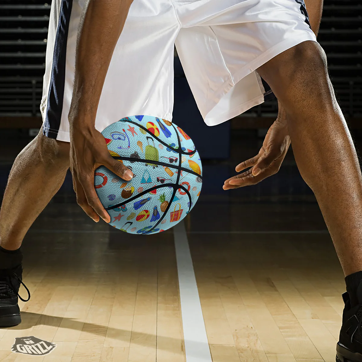 Summer Vacation Travel Print Pattern Basketball - Image 3
