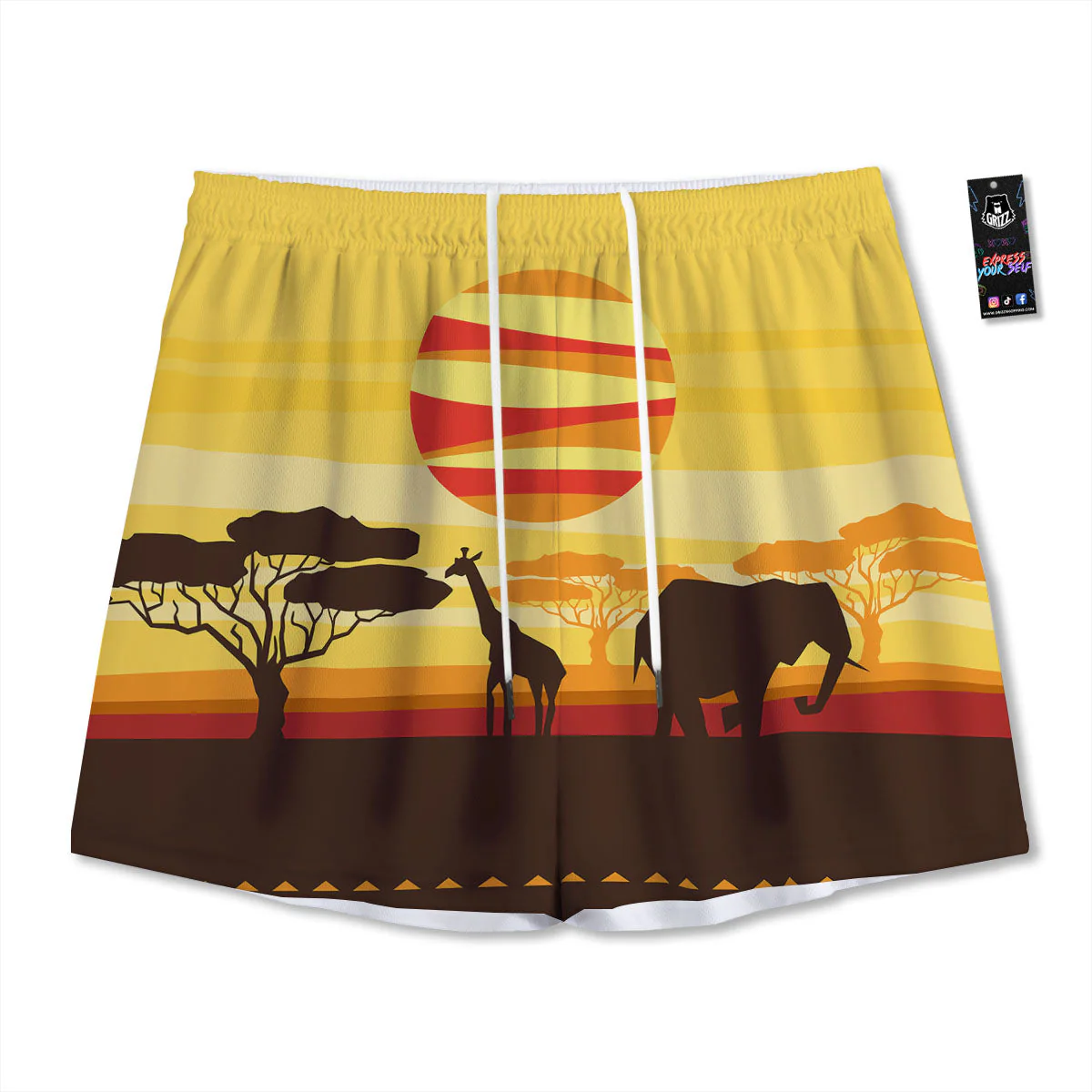 Sun African Print Mesh Shorts